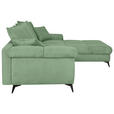 ECKSOFA Pastellgrün Cord Rückenkissen, Armlehnenkissen, Rücken echt  - Pastellgrün/Schwarz, KONVENTIONELL, Textil/Metall (332/231cm) - Carryhome