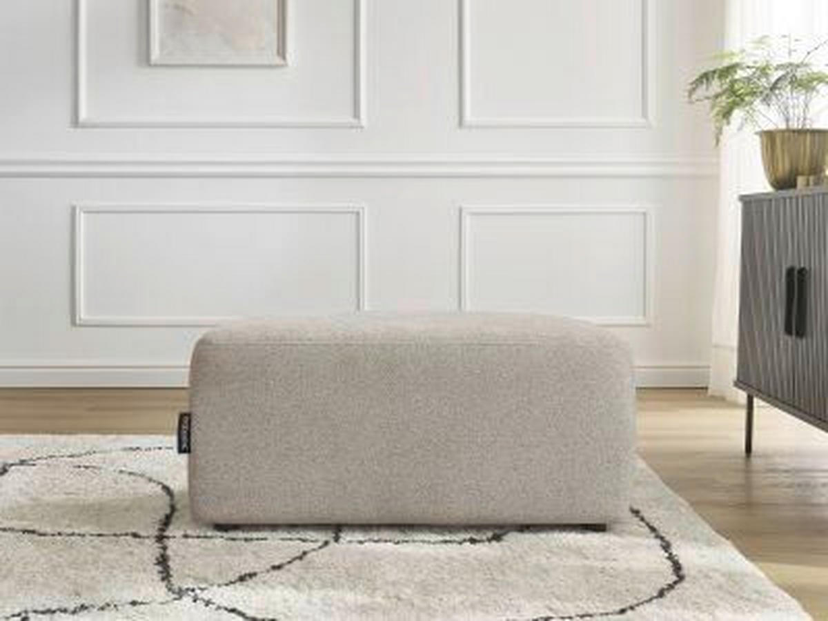 HOCKER ATILLA Flachgewebe Taupe  - Taupe/Schwarz, MODERN, Kunststoff/Textil (92/44/48cm)