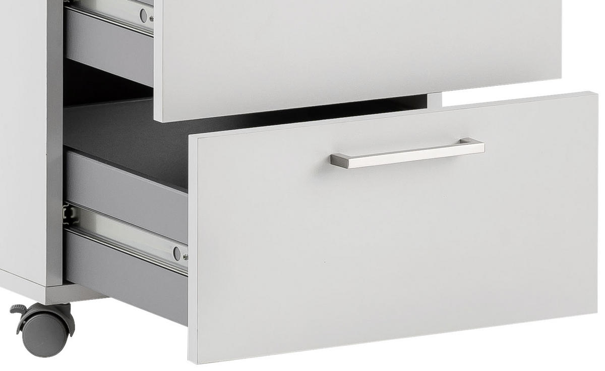 ROLLCONTAINER Hellgrau  - Hellgrau/Nickelfarben, KONVENTIONELL, Holzwerkstoff/Metall (41,2/60,1/49,6cm) - MID.YOU