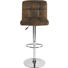 BARHOCKER Lederlook Braun, Chromfarben - Chromfarben/Braun, Design, Textil/Metall (45/92-113/48cm) - Carryhome BARHOCKER Lederlook Braun, Chromfarben - Chromfarben/Braun, Design, Textil/Metall (45/92-113/48cm) - Carryhome