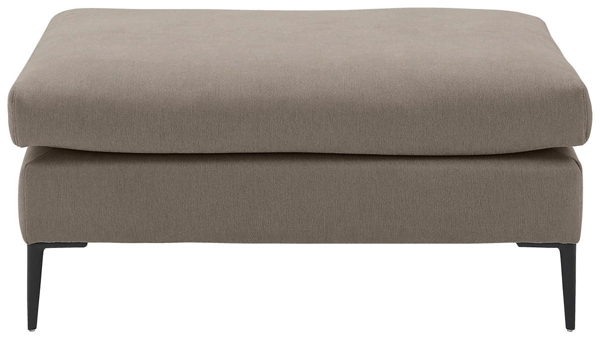 HOCKER in Textil Taupe  - Taupe/Schwarz, Modern, Textil/Metall (100/43/69cm) - Trendmanufaktur