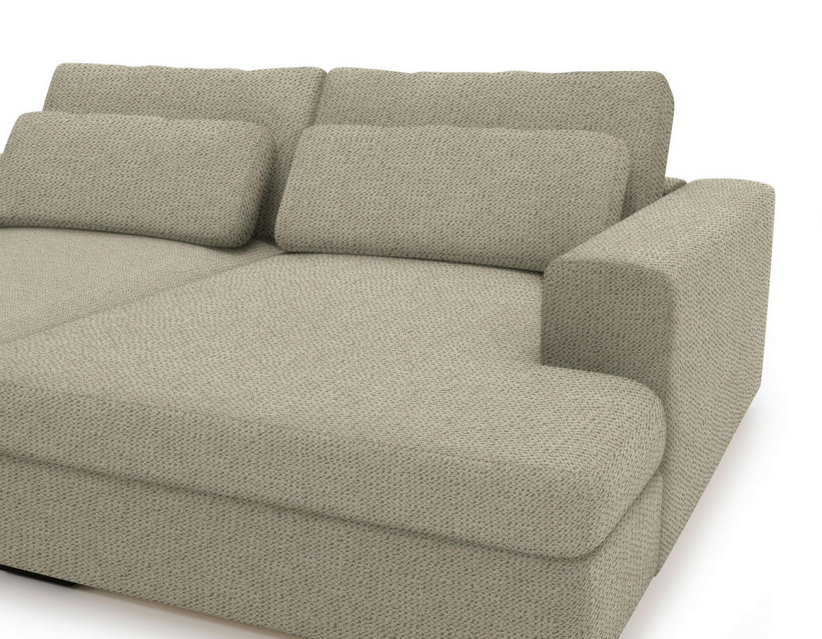BIGSOFA in Chenille Cappuccino  - Schwarz/Cappuccino, Design, Textil (223/80/158cm) - Lomoco