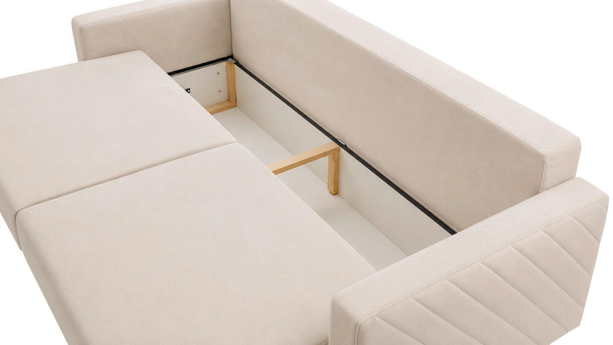SCHLAFSOFA Beige  - Beige/Schwarz, Design, Holz/Kunststoff (230/96/97cm) - MID.YOU