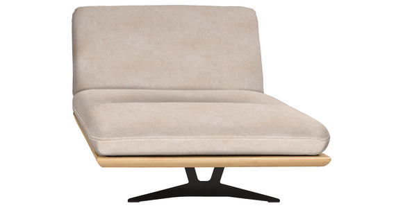 OTTOMANE Palermo in Flachgewebe Sandfarben  - Sandfarben/Beige, Design, Holz/Textil (114/92/165cm) - Dieter Knoll