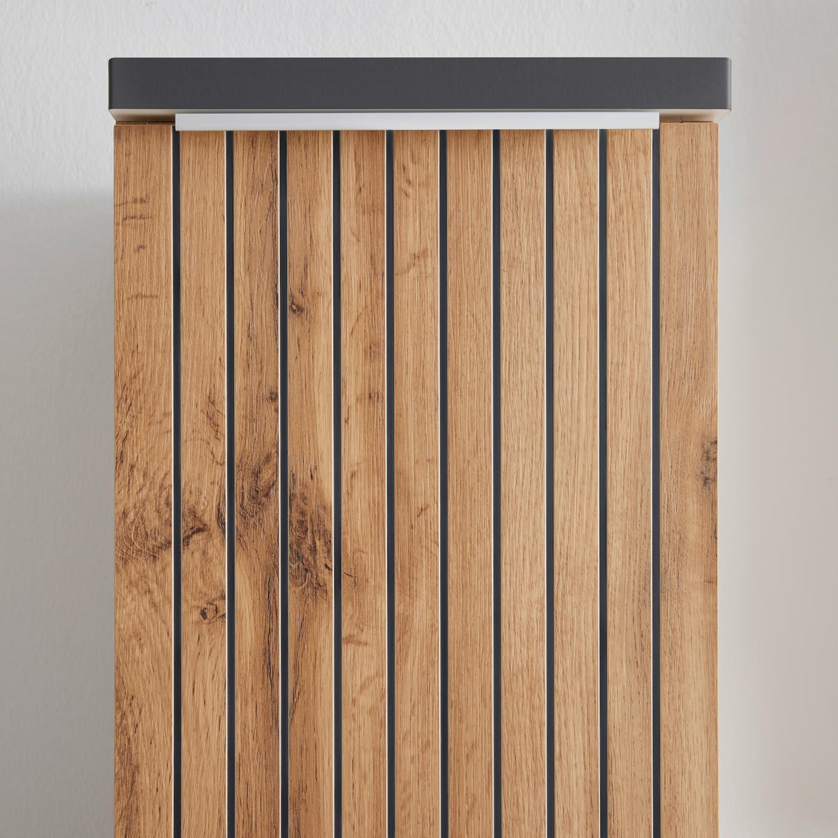 Midischrank Jakarta 30/130/35 cm  - Eiche Wotan/Schwarz, MODERN, Holzwerkstoff/Kunststoff (30/130/35cm) - Held