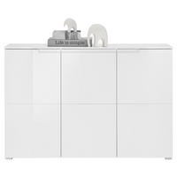 OMARA ZA ČEVLJE bela, bela, visoki sijaj - srebrne barve/bela, Konvencionalno, umetna masa/leseni material (150/100/37cm) - Xora