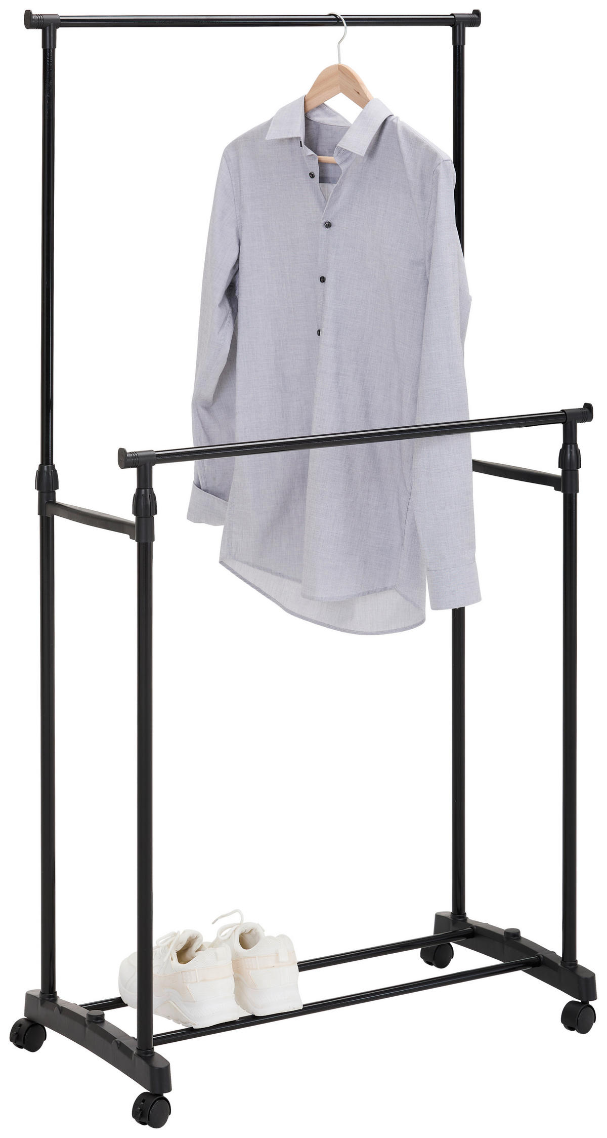 KLEIDERWAGEN in Schwarz 80/90-160/41 cm   - Schwarz, Basics, Kunststoff/Metall (80/90-160/41cm) - Boxxx