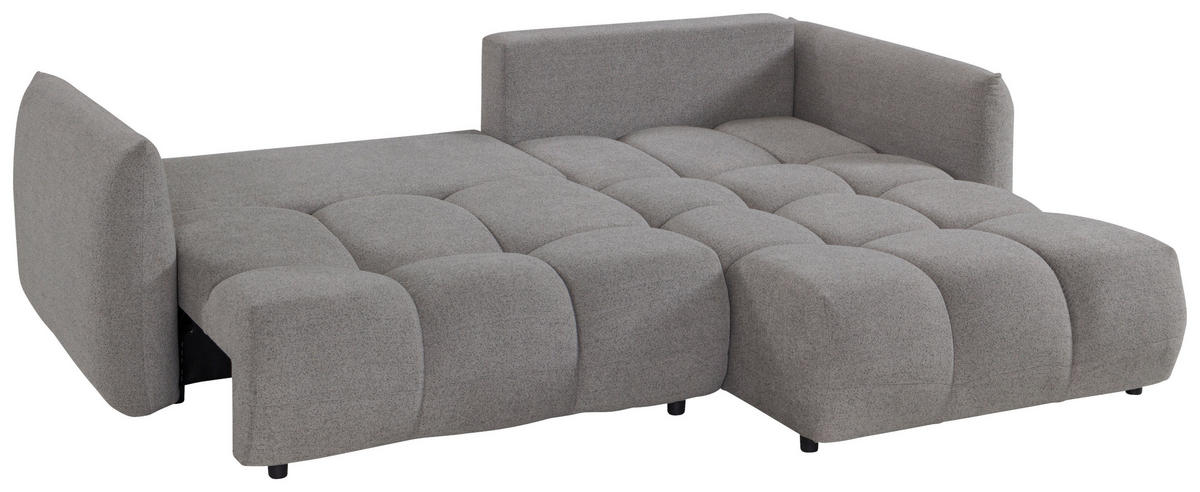 ROHOVÁ ROZKLÁDACÍ POHOVKA, plast, textil, kompozitní dřevo, šedá - šedá/černá, Konvenční, kompozitní dřevo/textil (273/188cm) - Livetastic