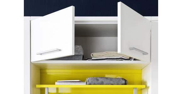 GARDEROBE 7-teilig in 293/233/55 cm - Gelb/Weiß, Design, Glas/Holzwerkstoff (293/233/55cm) - Moderano