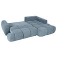 ECKSOFA Blau Flachgewebe  - Blau/Schwarz, KONVENTIONELL, Kunststoff/Textil (274/174cm) - Carryhome