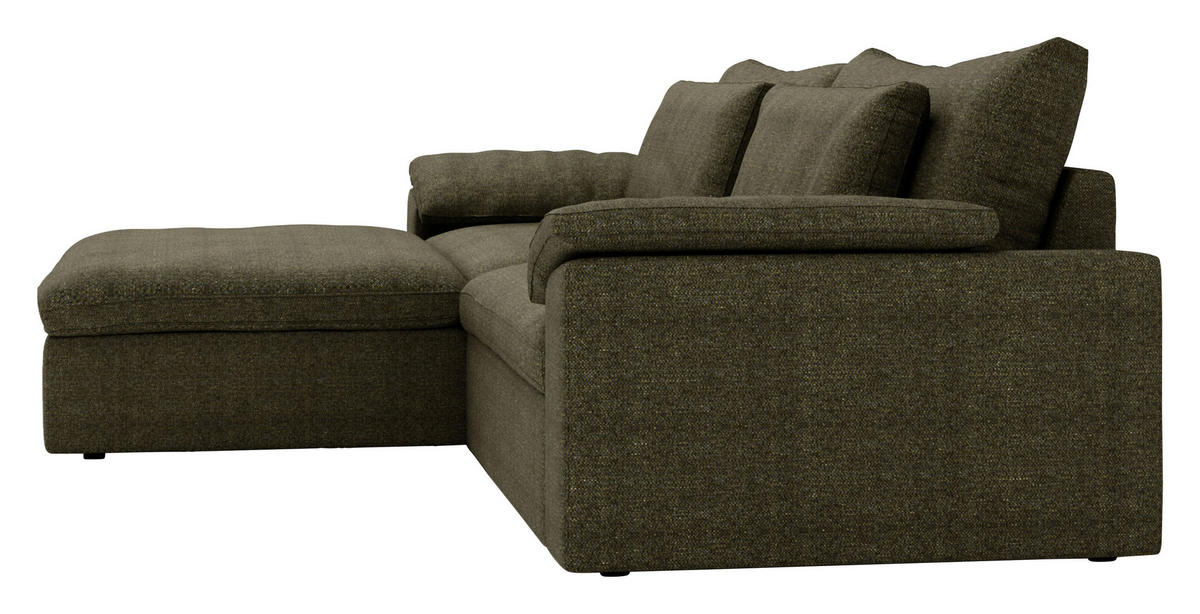 ECKSOFA  in Webstoff Grün  198/306 cm  - Schwarz/Grün, MODERN, Kunststoff/Textil (198/306cm) - Carryhome