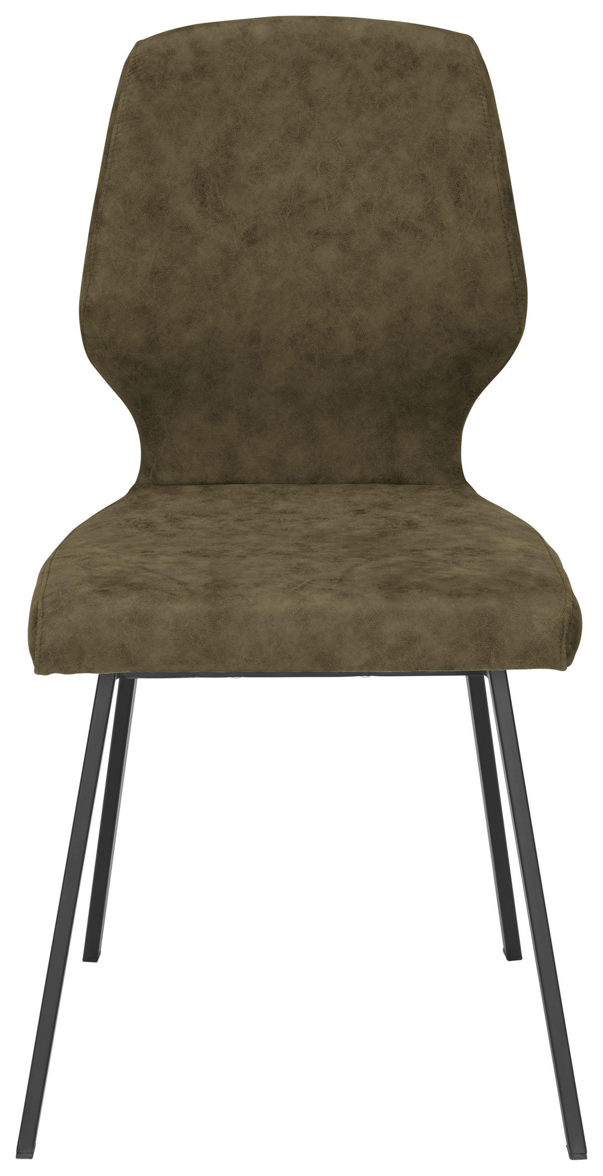STUHL  in Eisen Mikrofaser  - Schwarz/Olivgrün, Modern, Textil/Metall (46/91/61cm) - Venda