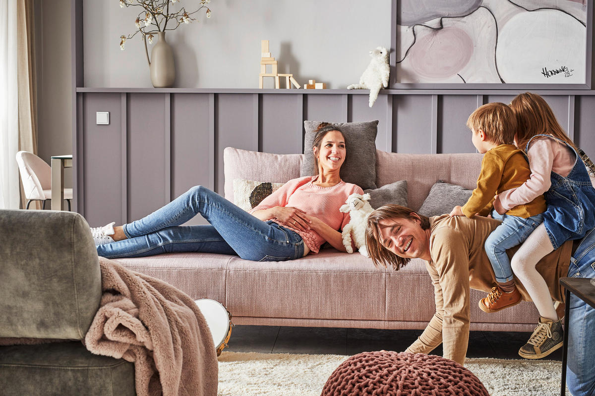 HOCKER Webstoff Rosa  - Rosa, Design, Textil/Metall (160/44/60cm) - Dieter Knoll