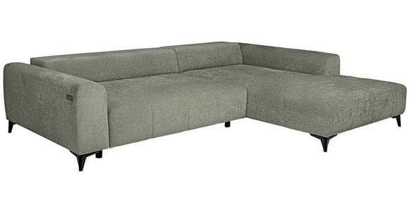 ECKSOFA  in Chenille Mintgrün  279/222 cm  - Schwarz/Mintgrün, KONVENTIONELL, Kunststoff/Textil (279/222cm) - Hom`in