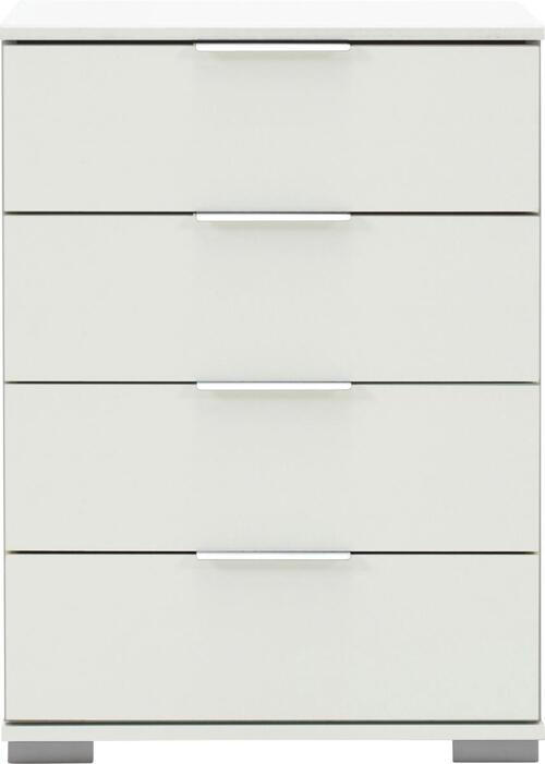 NACHTKÄSTCHEN 52/74/38 cm  in Weiss  - Weiss/Alufarben, Design, Holzwerkstoff/Kunststoff (52/74/38cm) - Livetastic