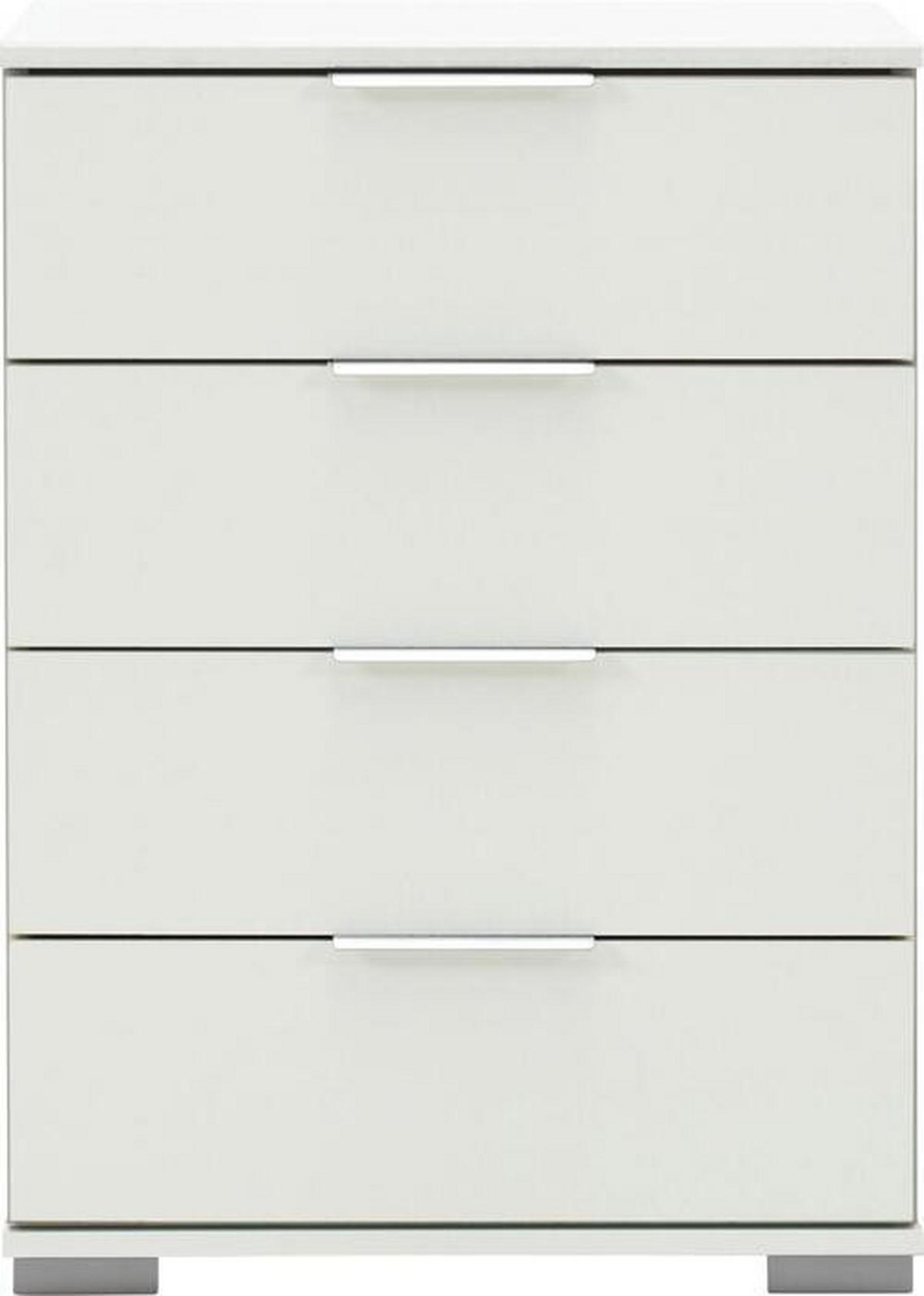 NACHTKÄSTCHEN 52/74/38 cm  in Weiss  - Weiss/Alufarben, Design, Holzwerkstoff/Kunststoff (52/74/38cm) - Livetastic