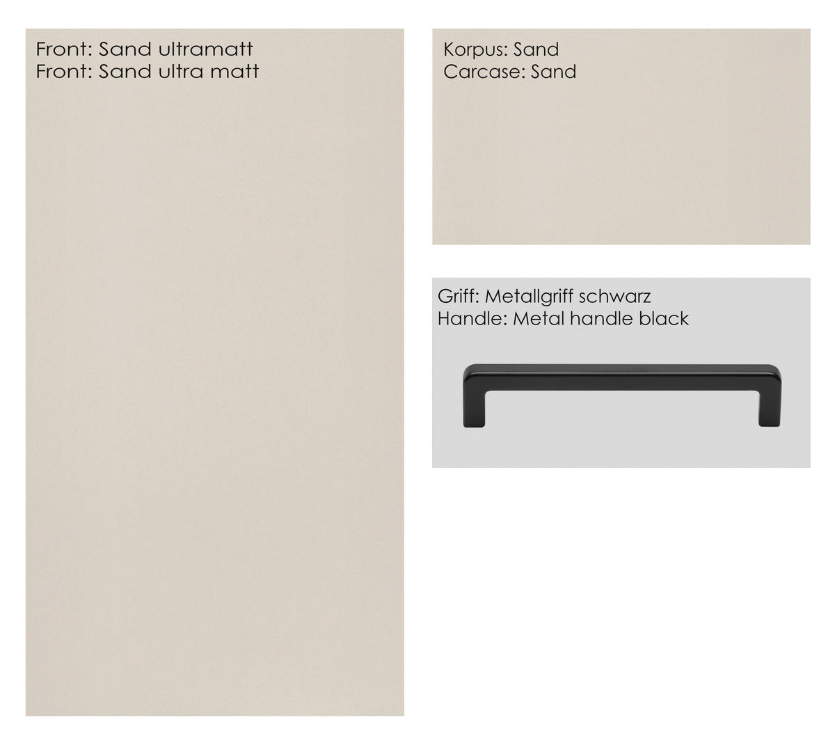 SCHUBKASTENUNTERSCHRANK 30/87/56 cm  in Sandfarben  - Sandfarben/Schwarz, MODERN, Holzwerkstoff/Metall (30/87/56cm) - Nobilia