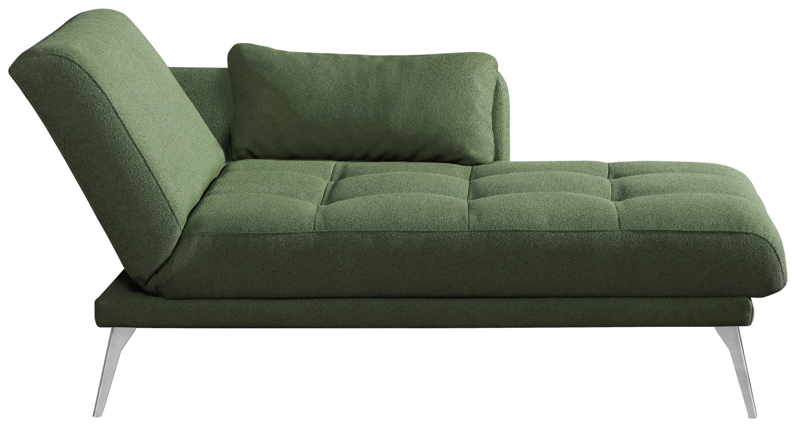 RÉCAMIERE in Dunkelgrün  - Chromfarben/Dunkelgrün, KONVENTIONELL, Textil/Metall (200/85/106cm) - Novel