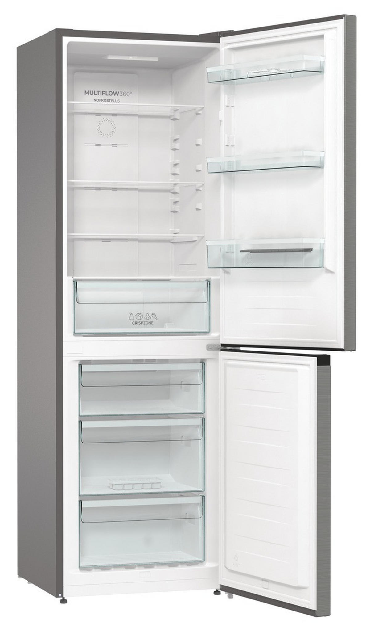 KÜHL-GEFRIER-KOMBINATION N61EA2XL4  - Edelstahlfarben, Basics, Glas/Kunststoff (60/185/59,2cm) - Gorenje
