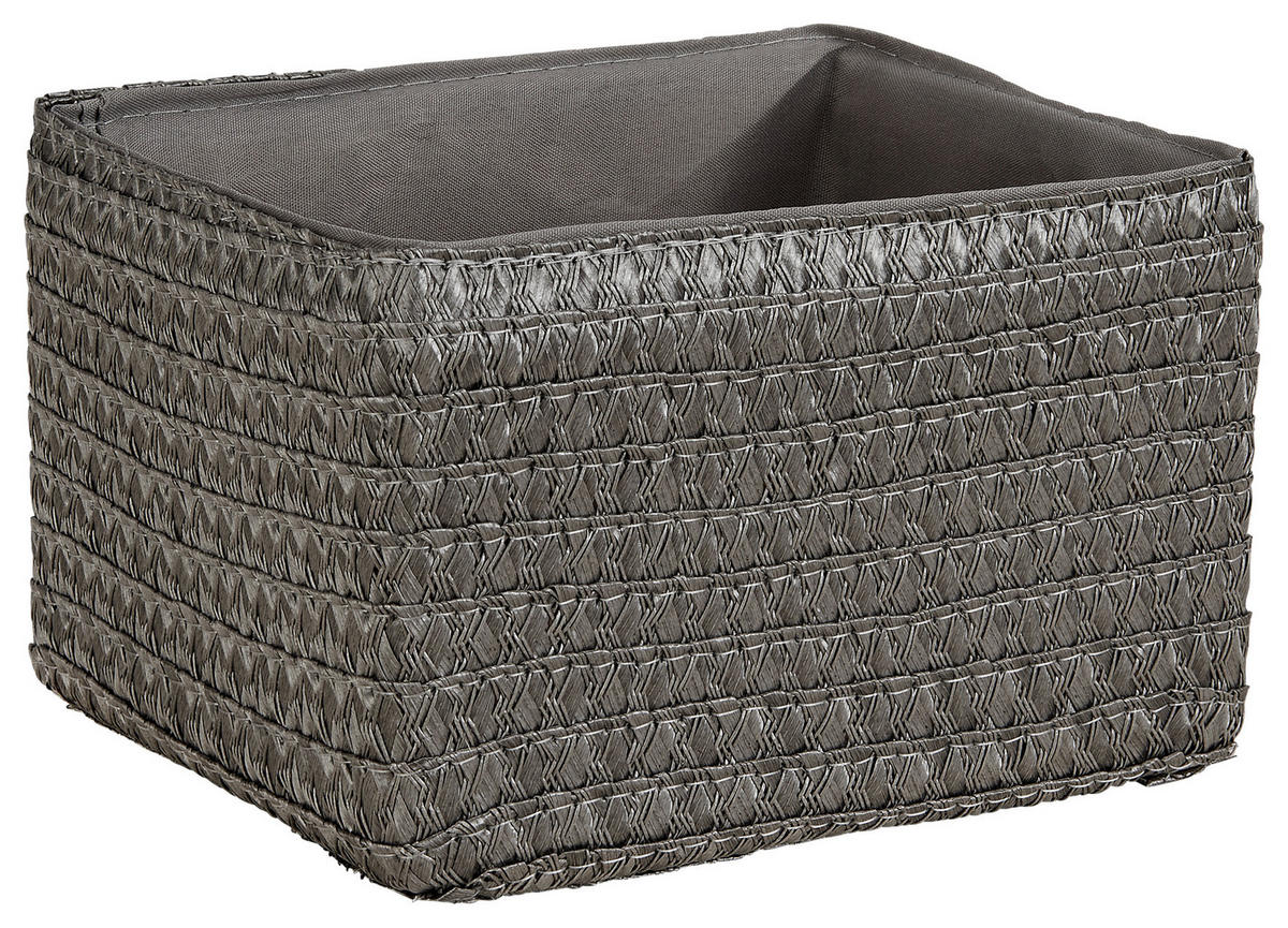 REGALKORB 19/15/12 cm   - Grau, Basics, Kunststoff/Textil (19/15/12cm) - Landscape