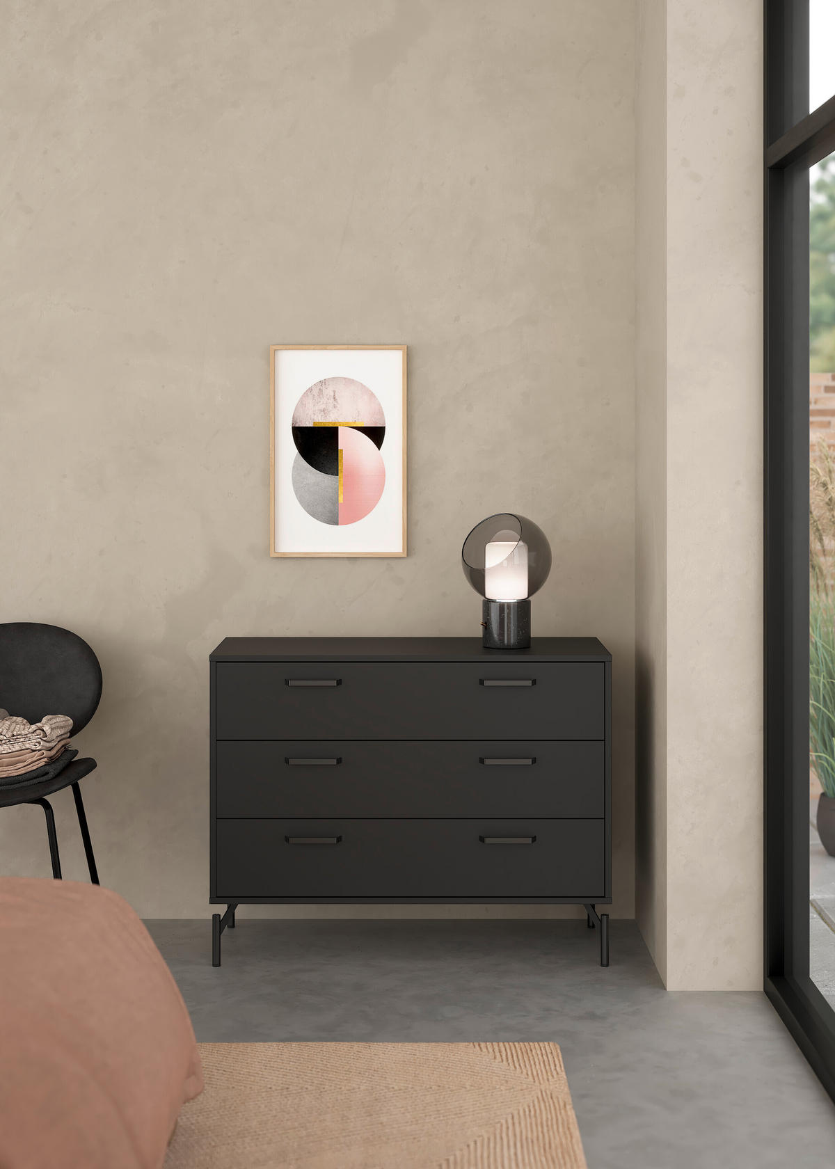 SIDEBOARD  in 98,7/76,6/39,8 cm  - Schwarz, Design, Holzwerkstoff/Metall (98,7/76,6/39,8cm) - Best Price