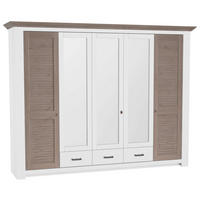 DREHTÜRENSCHRANK  in Weiß, Taupe  - Taupe/Silberfarben, LIFESTYLE, Holz/Holzwerkstoff (284/217/64cm) - Landscape