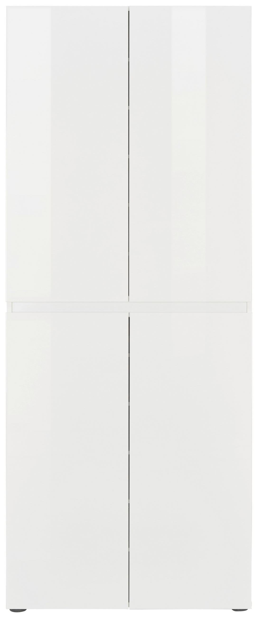 SCHUHSCHRANK Weiß  - Schwarz/Weiß, Design, Holzwerkstoff/Kunststoff (80/200/34cm) - home24