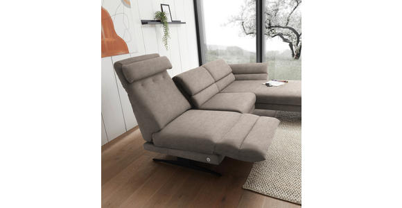 ECKSOFA  in Flachgewebe Taupe  279-327/176-217 cm  - Taupe/Schwarz, Design, Textil/Metall (279-327/176-217cm) - Dieter Knoll