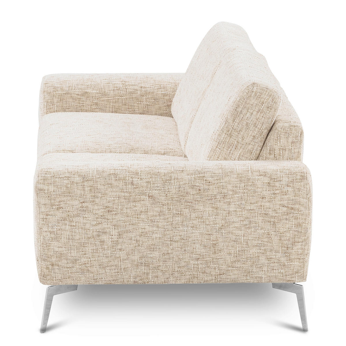 3-SITZER-SOFA SPRING in Webstoff Beige Modern  - Chromfarben/Beige, Design, Textil/Metall (187/85/92cm) - Livetastic