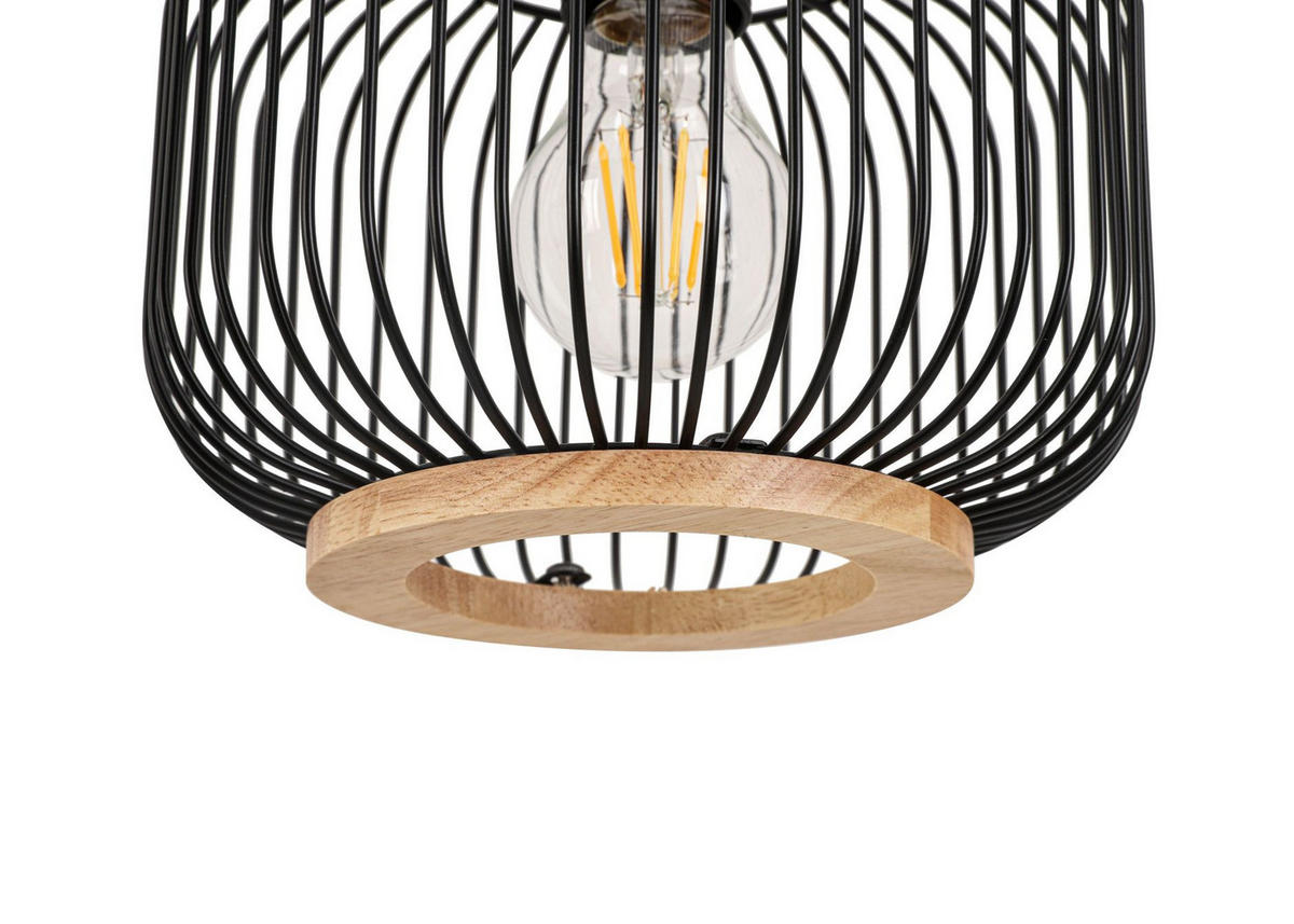 HÄNGELEUCHTE 84/20/122 cm    - Eichefarben/Schwarz, Trend, Holz/Metall (84/20/122cm) - Marama