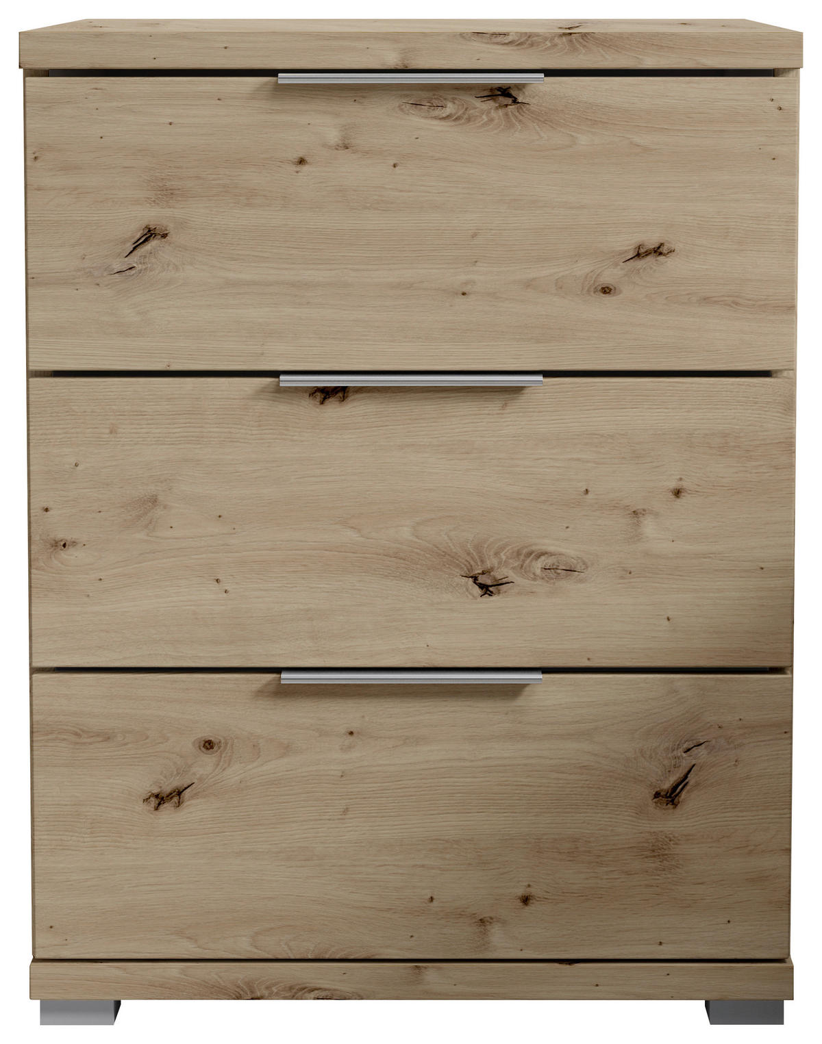 NOČNA OMARICA, hrast artisan  - barve aluminija/hrast artisan, Konvencionalno, umetna masa/leseni material (46/61/42cm) - Boxxx