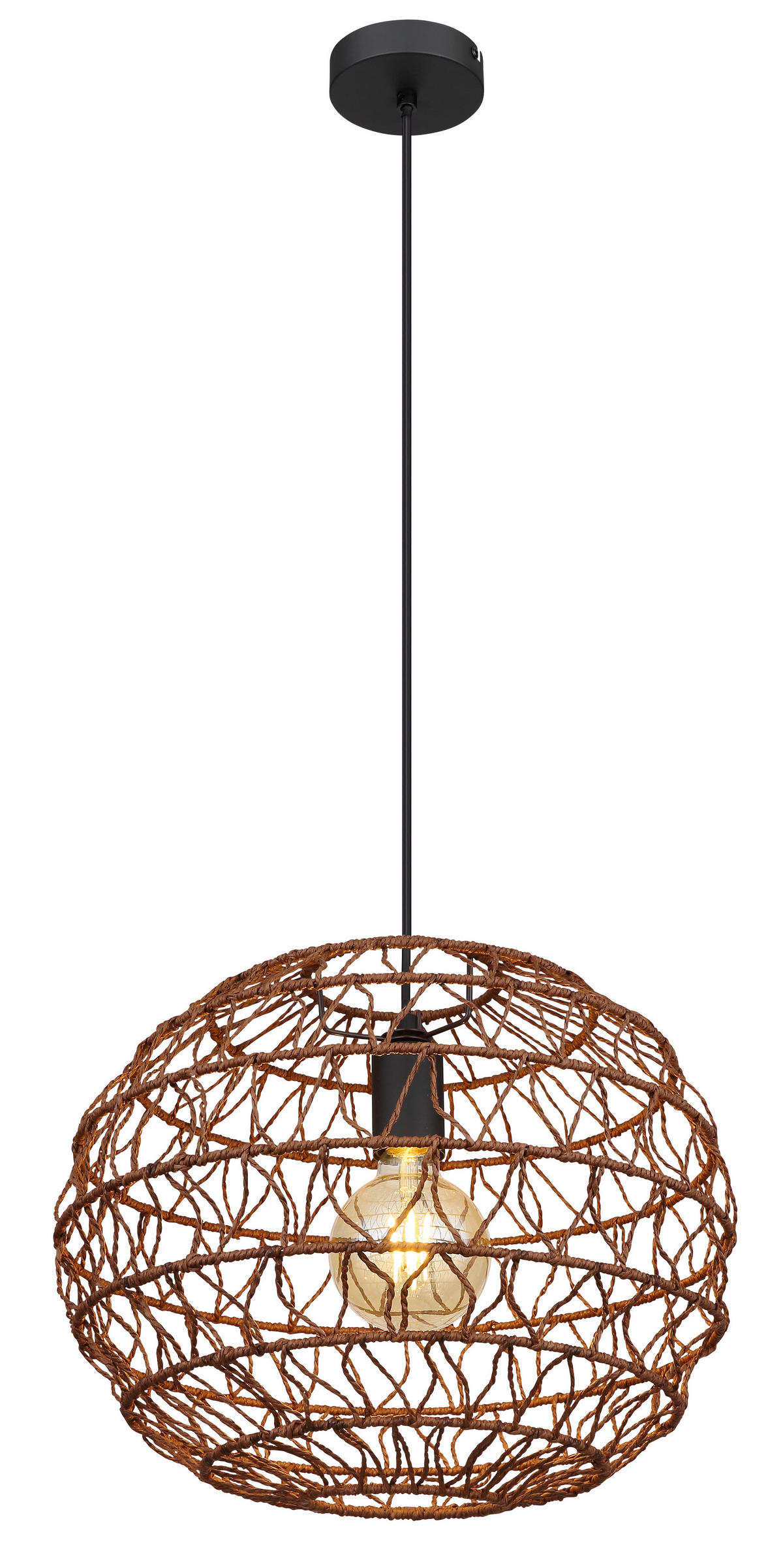 HÄNGELEUCHTE 39/120 cm    - Dunkelbraun/Schwarz, Natur, Papier/Kunststoff (39/120cm) - Globo