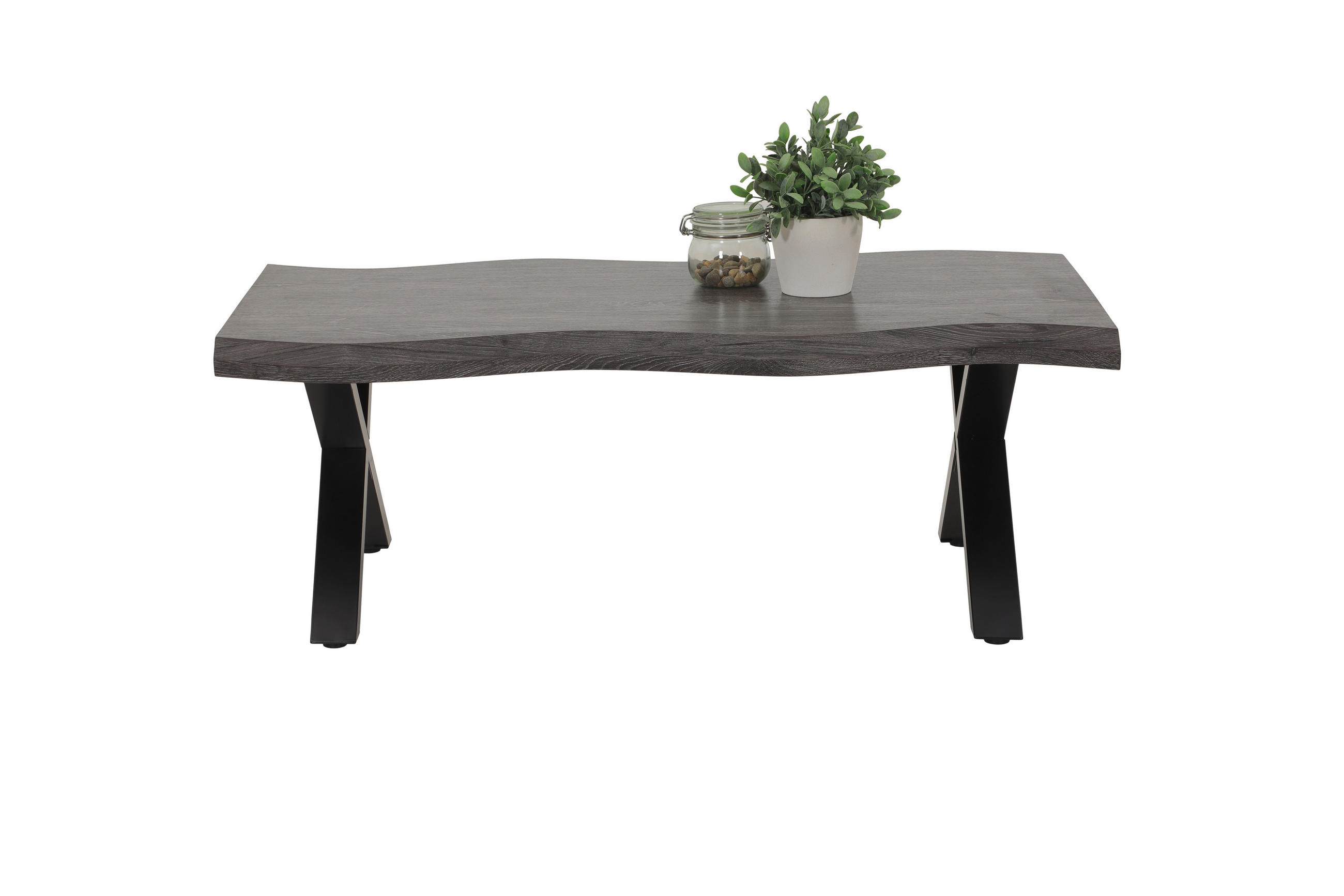 COUCHTISCH 110/60/42 cm rechteckig Grau, Schwarz  - Schwarz/Grau, Basics, Holzwerkstoff/Metall (110/60/42cm) - Boxxx
