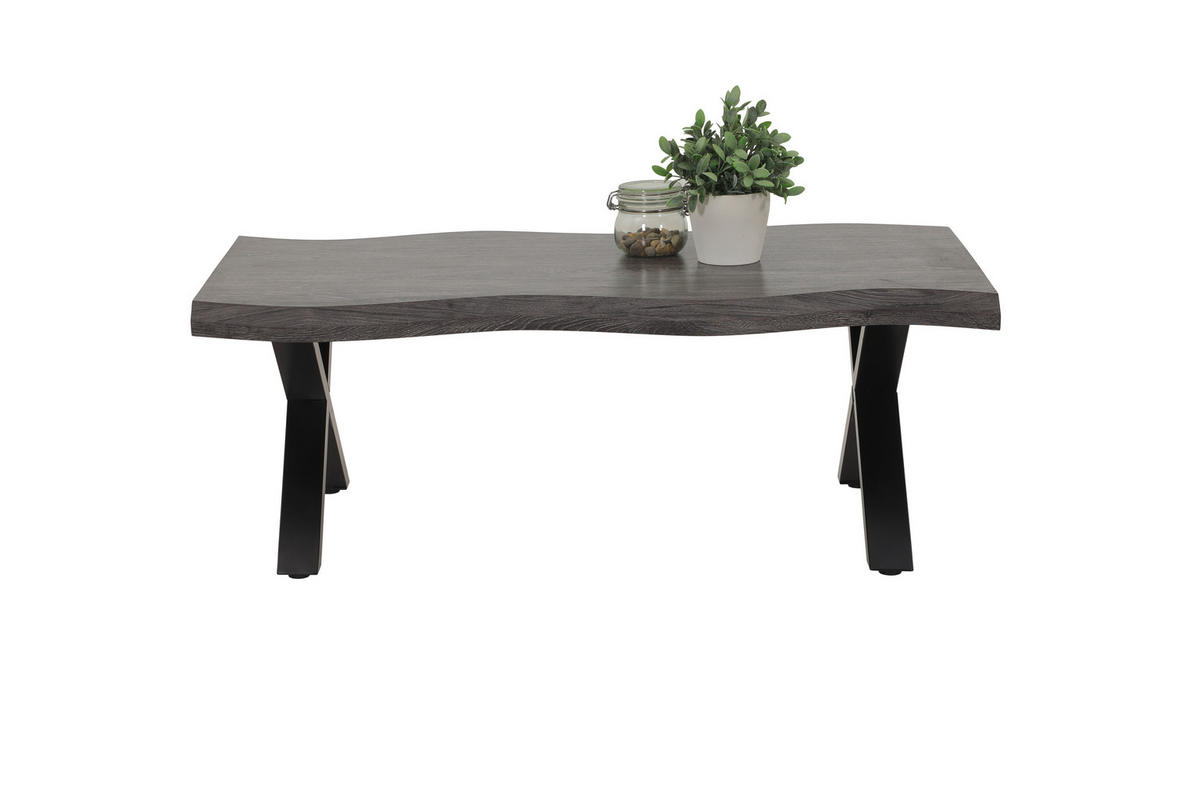 COUCHTISCH 110/60/42 cm rechteckig Grau, Schwarz  - Schwarz/Grau, Basics, Holzwerkstoff/Metall (110/60/42cm) - Boxxx