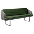 SITZBANK 255/89/68 cm Velours, Flachgewebe Anthrazit, Grün Metall  - Anthrazit/Schwarz, Design, Textil/Metall (255/89/68cm) - Dieter Knoll