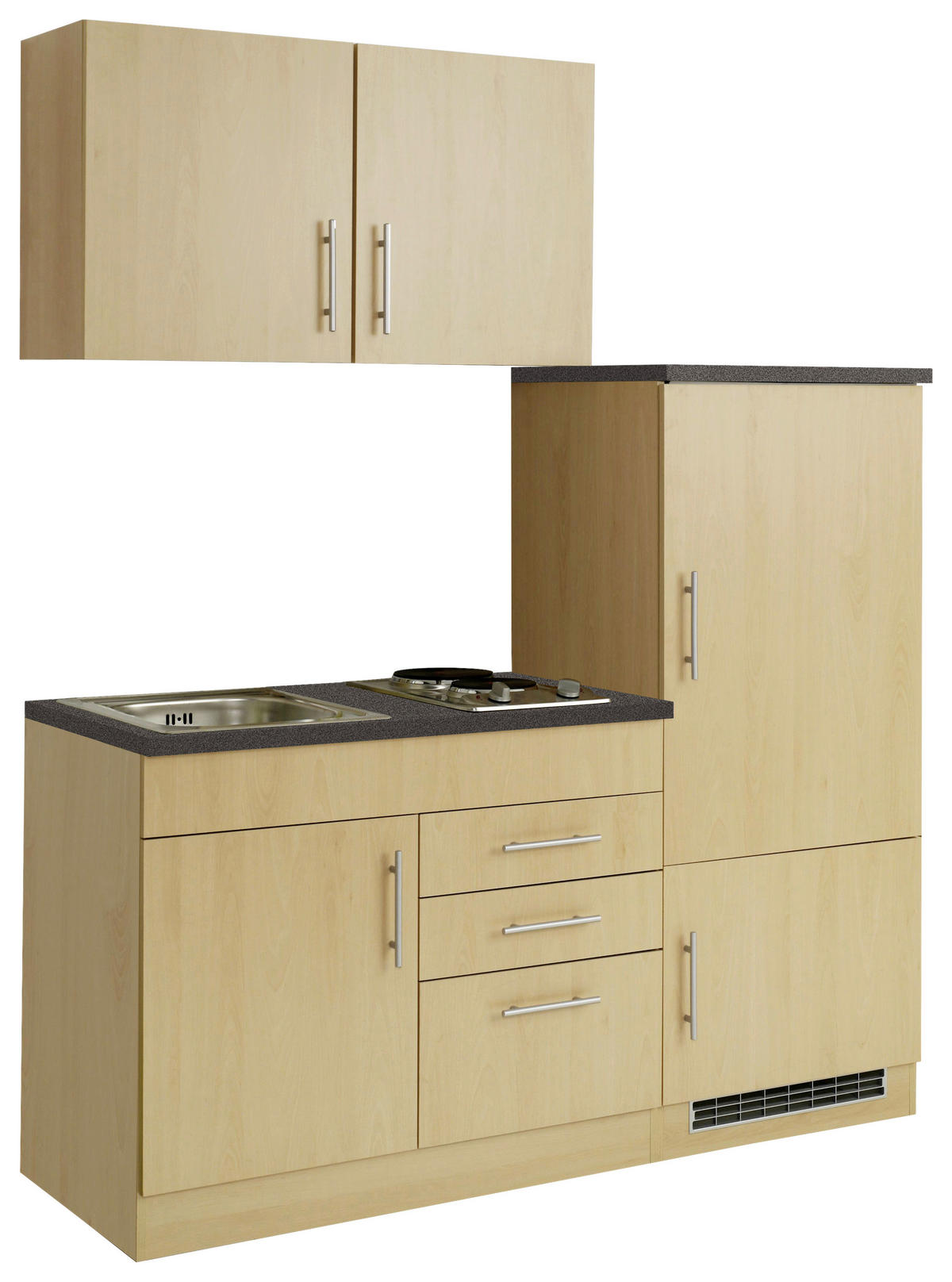 KÜCHENBLOCK 160 cm   in Buchefarben  - Chromfarben/Buchefarben, Modern, Holzwerkstoff/Metall (160cm) - Held