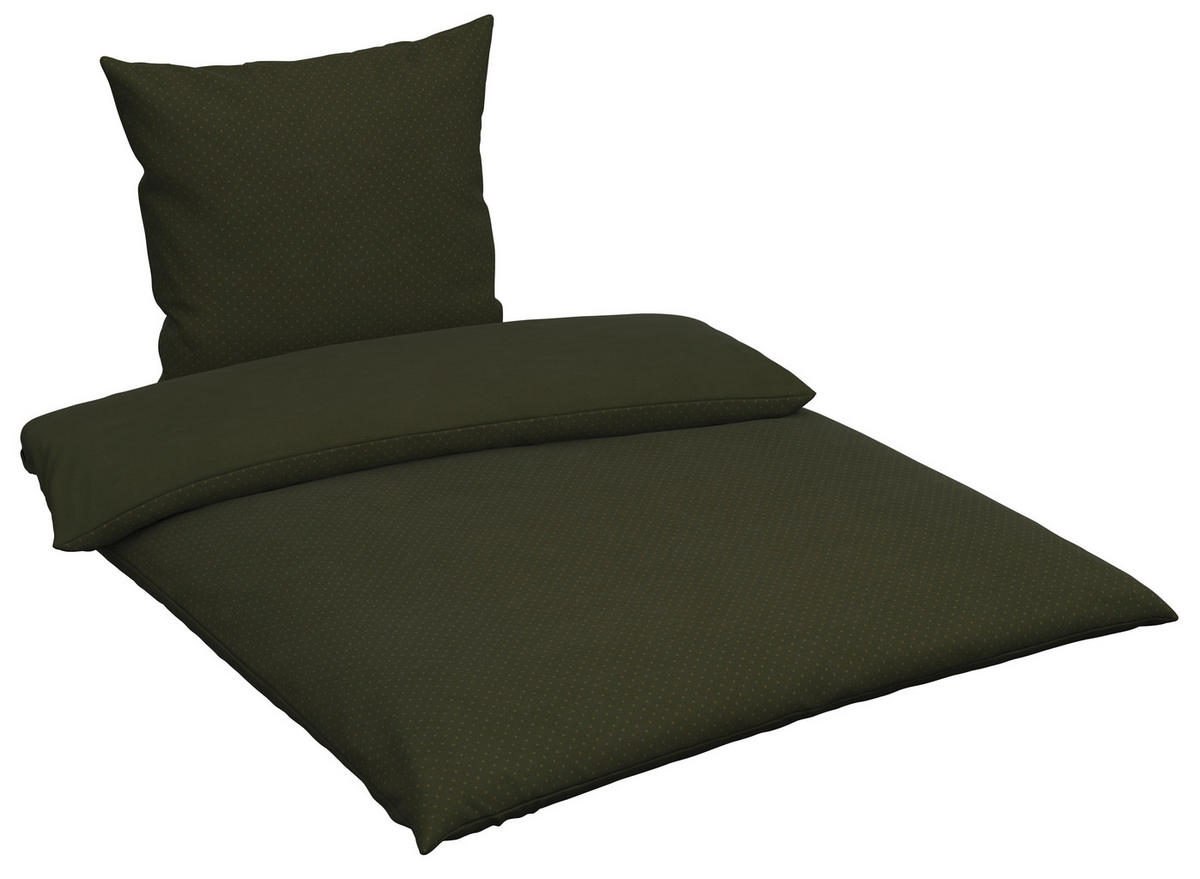 BETTWÄSCHE PUNTO Makosatin 135/200 cm  - Grün, Basics, Textil (135/200cm) - Novel
