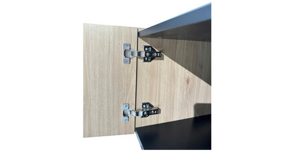 LOWBOARD LINO in 150/50/40 cm - Eichefarben/Schwarz, Design, Holzwerkstoff/Metall (150/50/40cm) - Xora