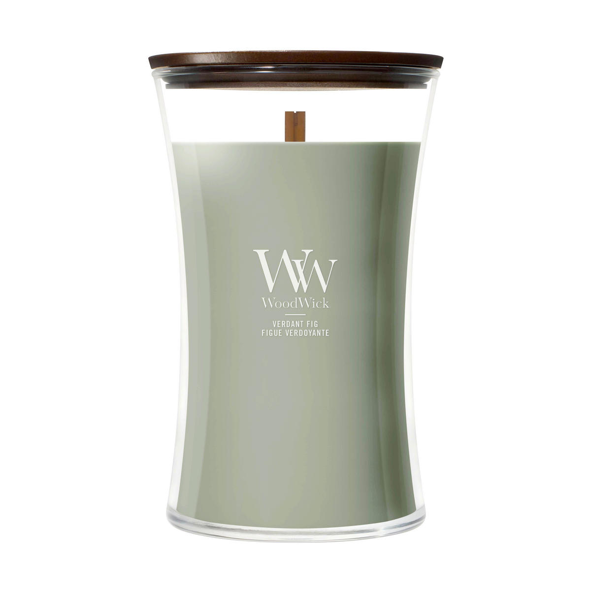 MIRISNA SVEĆA  smaragdno zelena  - smaragdno zelena, Osnovno, staklo/drvo (10/18/10cm) - WoodWick