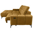 ECKSOFA inkl.Funktionen Senfgelb Chenille  - Senfgelb/Schwarz, MODERN, Textil/Metall (195/300cm) - Xora