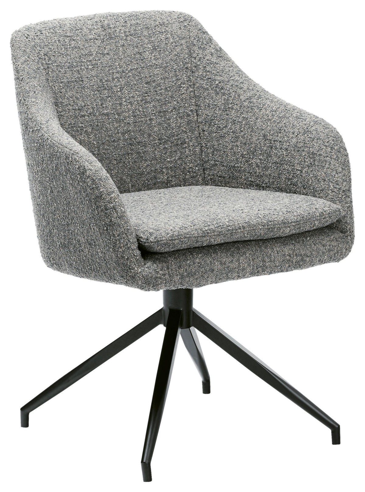 ARMLEHNSTUHL  in Eisen Webstoff  - Blaugrau/Schwarz, Design, Textil/Metall (61/83/61.5cm) - Cassando