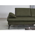 ECKSOFA in Echtleder Grau, Grün  - Schwarz/Grau, Design, Leder/Metall (325/157cm) - Dieter Knoll