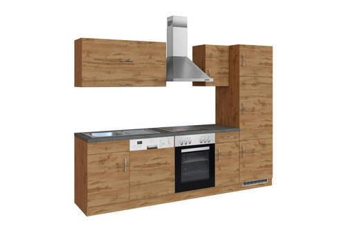KÜCHENBLOCK in Eichefarben - Eichefarben/Anthrazit, MODERN (270/200/60cm) - Held