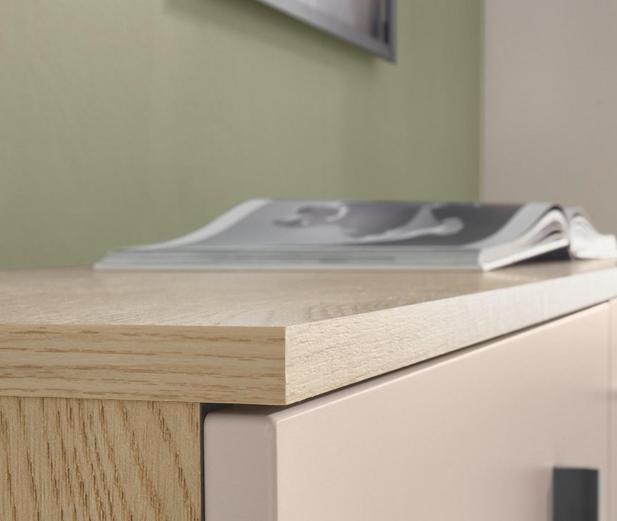 SIDEBOARD  150/86/42 cm 4 Schublade(n)  - Eichefarben/Schwarz, Design, Glas/Holzwerkstoff (150/86/42cm) - Livetastic