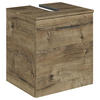 WASCHBECKENUNTERSCHRANK 45/49,8/38,3 cm  - Eiche dunkel/Chromfarben, KONVENTIONELL, Holzwerkstoff/Metall (45/49,8/38,3cm) - Sadena