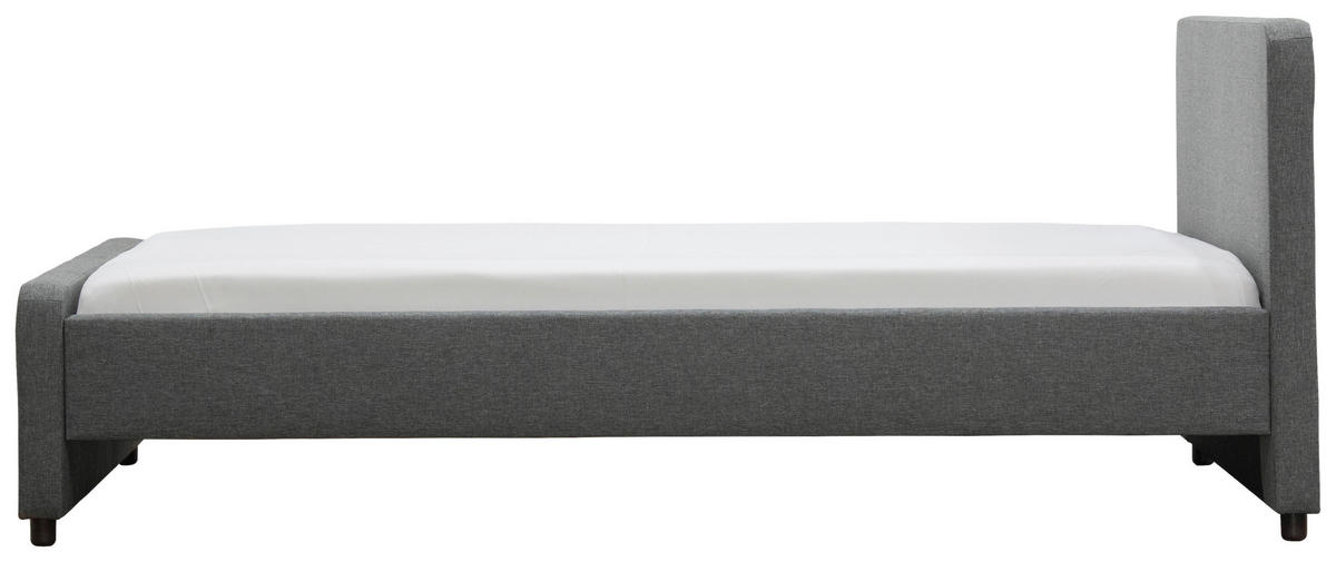 POLSTERBETT 140/200 cm  in Dunkelgrau  - Dunkelgrau/Schwarz, KONVENTIONELL, Holz/Textil (140/200cm) - Boxxx