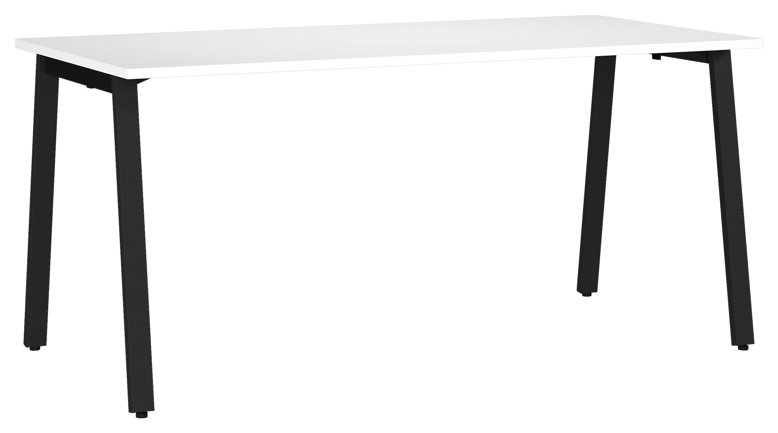 SCHREIBTISCH 160/80/75 cm  in Schwarz, Weiß  - Schwarz/Weiß, MODERN, Holzwerkstoff/Metall (160/80/75cm) - Novel