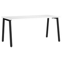 SCHREIBTISCH 160/80/75 cm  in Schwarz, Weiß  - Schwarz/Weiß, MODERN, Holzwerkstoff/Metall (160/80/75cm) - Novel