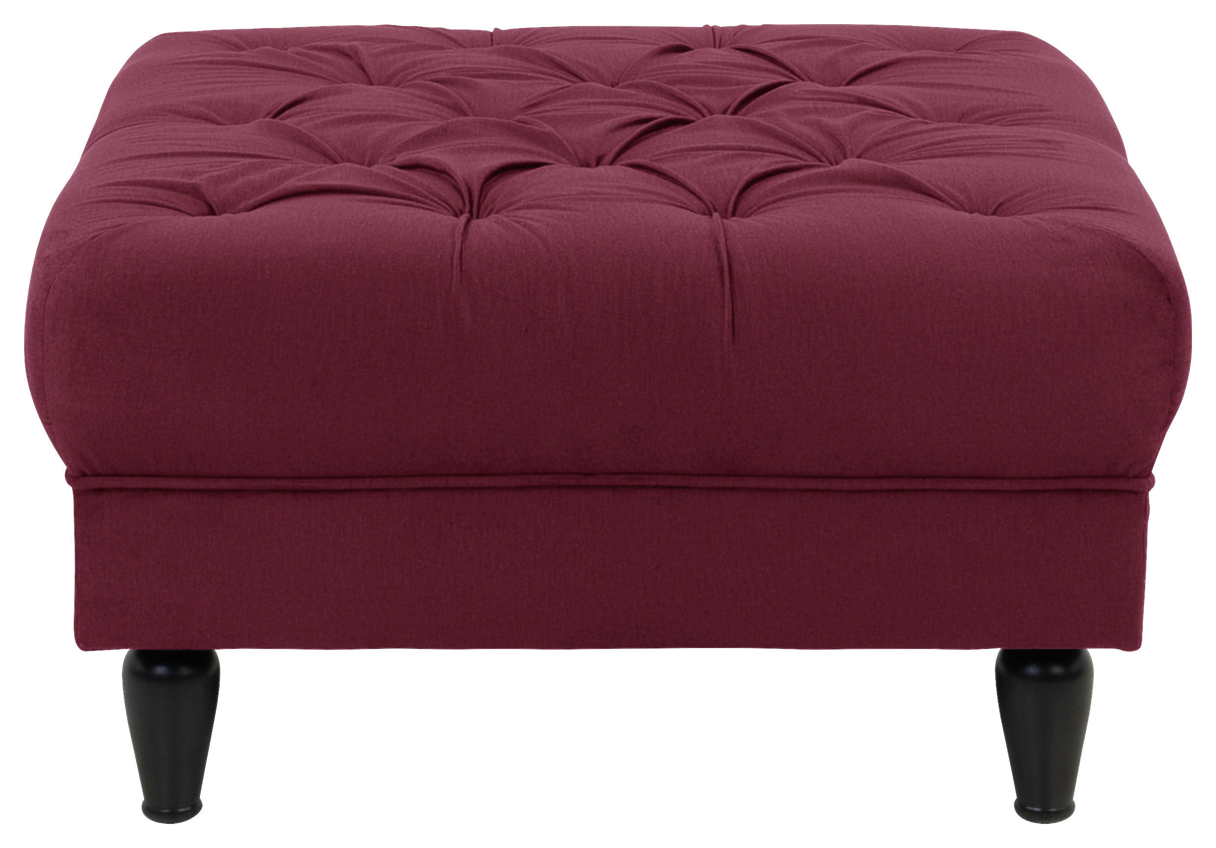 HOCKER in Textil Rot  - Rot/Schwarz, Design, Holz/Textil (82/44/82cm) - MID.YOU