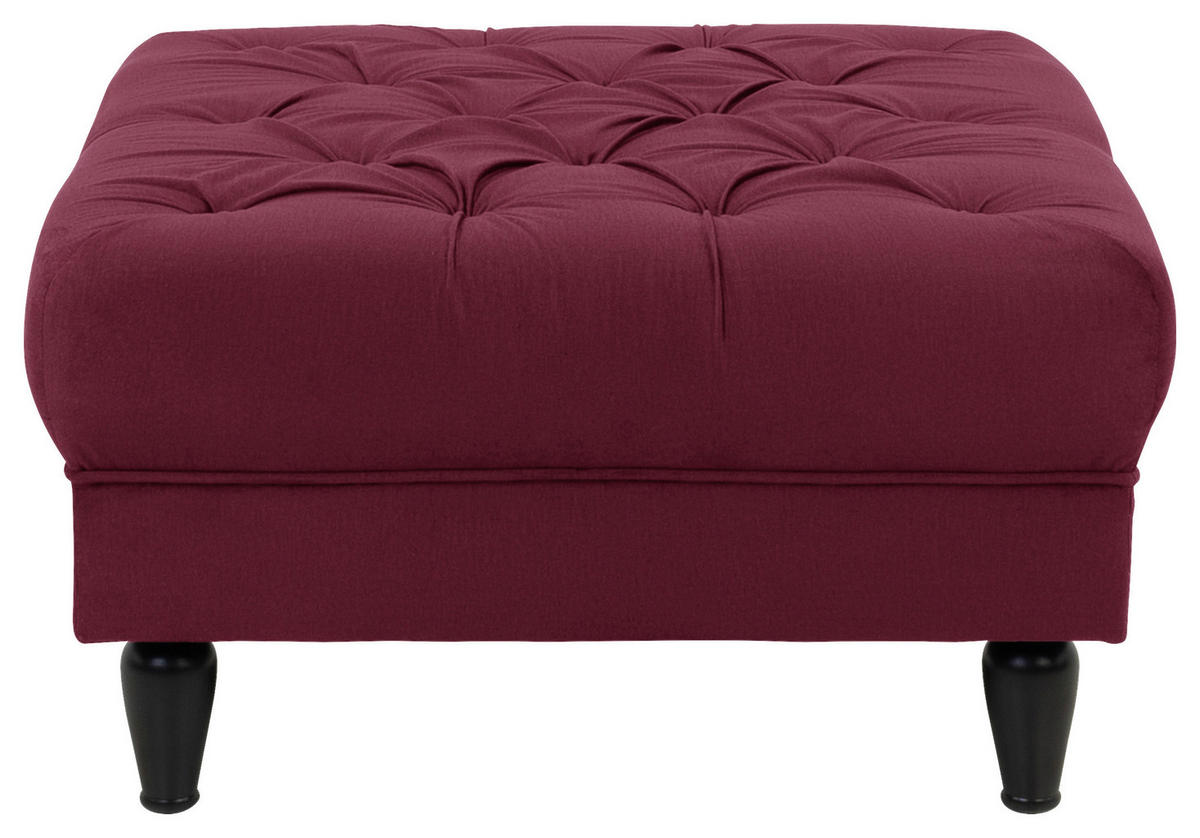 HOCKER in Textil Rot  - Rot/Schwarz, Design, Holz/Textil (82/44/82cm) - MID.YOU